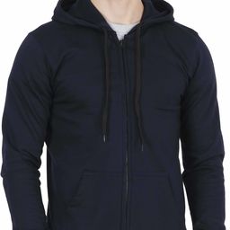 fleximaa Men Solid Round Neck Blue Sweater-picture-0