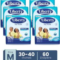 Popular Tape ,Waist Size (30-40 inches), Pack of 6 Adult Diapers - M-image-68