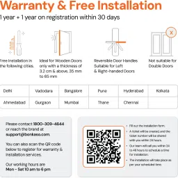 BonKaso H6 Smart Door Lock for Home and Office | 6-Way Unlocking Features- Fingerprint, Passcode, Bluetooth, Key Card, Mechanical Key, OTP Access | 2 Year Warranty Smart Door Lock image 5