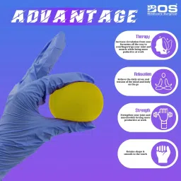 Large Silicone Gel Ball – Yellow Stress Relief Hand Exerciser Finger Support-image-34