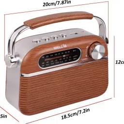 iBELL FM700BT Portable Radio with Bluetooth Speaker, USBSDMP3 Player & Dynamic Speaker 3 Band, Brown FM Radio image 4