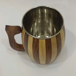 Pack of 1 Wooden RAGIBDECOR Wooden Beer for Serving Coffee, Tea, Beer with Steel Inside-image-47