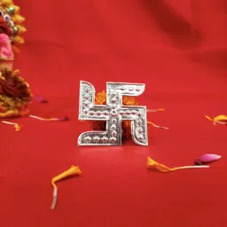 Silver Swastik - Lucky and Decorative Item for House and Work Decorative Showpiece - 0.1 cm-picture-14