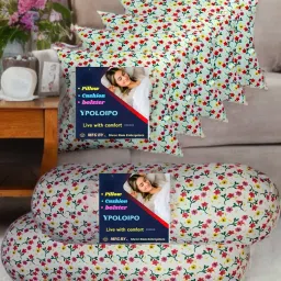 5 Cushion And 2 Microfibre Solid Bolster Pack of 7-image-107