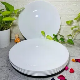 Pack of 6 Opalware Plain White Dinner Plate for dining & gifting Dinner Set-image-47