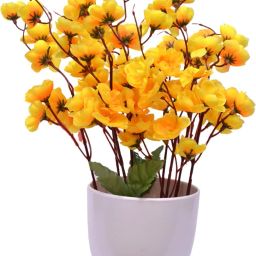 Small yellow cherry blossom Bonsai Artificial Plant with Pot-image-70