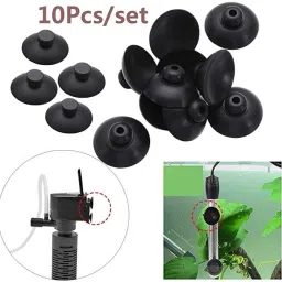 Black Soft Silicone Suction Cup Sucker Holder for Aquarium Filter Pack of 10 Aquarium Tool-image-57