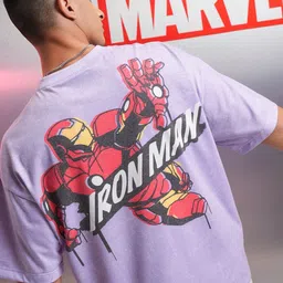 Highlander Marvel Men Iron Man Round Neck Oversized Drop Shoulder Tshirt-image-85
