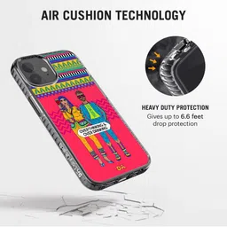 DailyObjects Pink & Yellow Overthinking & Overdrinking iPhone 12 Back Case image 3