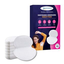 ecommercehub EcommerceHub™ Disposable Underarm Sweat Pads for Women and Men [12 PCS], Armpit Pads for Sweating, Comfortable, Non Visible, White Color image 1