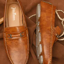 John Karsun Men Tan Brown Driving Shoes-image-77