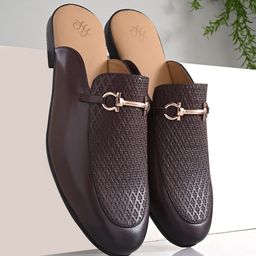 House of Pataudi Men Textured Slip-On Formal Loafers-picture-50