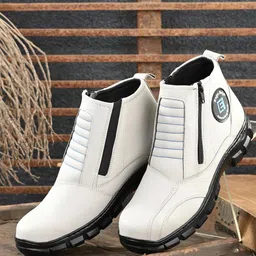 Eego Italy Men White Leather Trekking Non-Marking Shoes-picture-24
