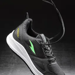 ASIAN Men Black Mesh Running Non-Marking Shoes-picture-1