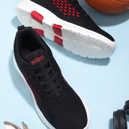 Koburg Men Black Mesh Running Non-Marking Shoes-picture-1