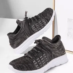 FAUSTO Men Grey Running Non-Marking Shoes image 1