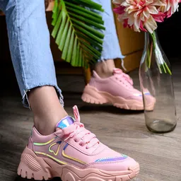 Shoetopia Women Pink Air Max Non-Marking Running Shoes-image-9