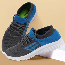 FAUSTO Men Grey Mesh Running Non-Marking Shoes-picture-23