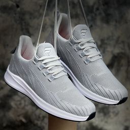 Field Care Men Grey Mesh Running Shoes-3