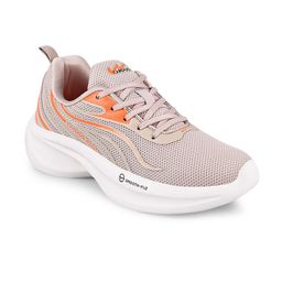 Campus Women Beige & Orange Mesh Running Shoes-image-84