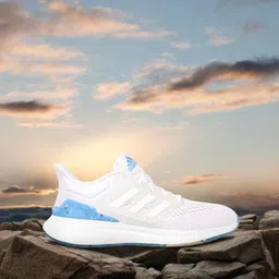 ADIDAS Men White & Blue Woven Design EQ21 Run Running Shoes-10