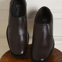 Red Chief Men Brown Leather Formal Slip-On Shoes-picture-5