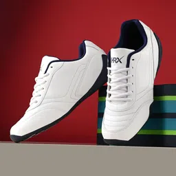 HRX by Hrithik Roshan Men White & Navy Blue Basics Sneakers-picture-42