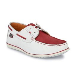 Hitz Men White Colourblocked Leather Lightweight Boat Shoes-image-26