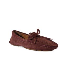 Eske Women Burgundy Textured Leather Boat Shoes-image-91