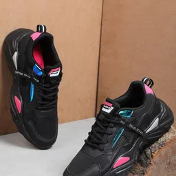 ABROS Women Black Mid-Top Mesh Running Shoes-image-63