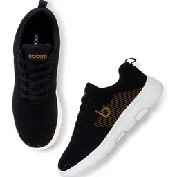 Koburg Men Black Mesh Running Non-Marking Shoes image 3