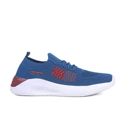 ASIAN Men Turquoise Blue & Red Mesh Running Non-Marking Shoes image 5