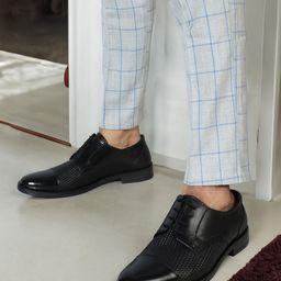 Carlton London Men Textured Derby Formal Shoes-image-67