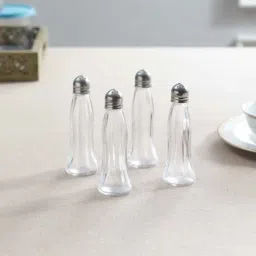 pasabahce Black 35ml Transparent Glass (Set of 4) Salt & Pepper Shaker-picture-22