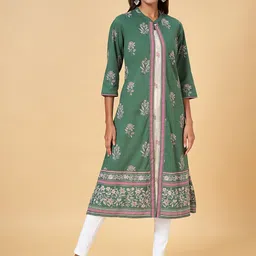 RANGMANCH BY PANTALOONS Floral Printed Cotton A-Line Kurta-image-33