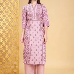 RANGMANCH BY PANTALOONS Ethnic Motifs Printed Sequinned Straight Kurta-picture-22
