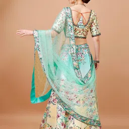 SAPTRANGI Printed Sequinned Ready to Wear Lehenga & Blouse With Dupatta image 4