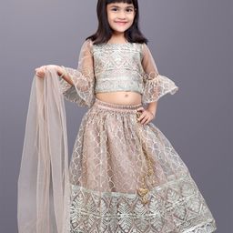 BAESD Girls Embroidered Bell Sleeves Ready To Wear Lehenga & Blouse With Dupatta-picture-47