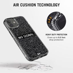 DailyObjects Black No Signal Printed iPhone 12 Back Case image 3