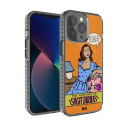 DailyObjects Orange & Blue Printed Sagittarius Hybrid Clear iPhone 13 Pro Max Phone Case-29