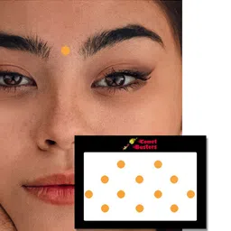 Comet Busters 12 Pcs Reusable Circular Bindis - Yellow image 3
