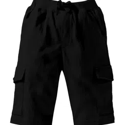 KiddoPanti Boys Black Cotton Shorts-image-97