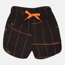 KiddoPanti Girls Checked Regular Fit Mid-Rise Hot Shorts-image-70