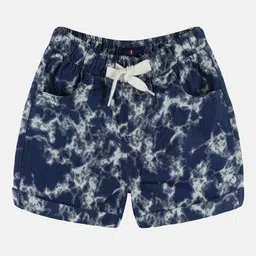 KiddoPanti Girls Abstract Printed Mid-Rise Above Knee Length Shorts-image-52