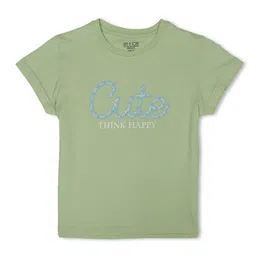Gini and Jony Infant Girls Typography Printed Cotton T-shirt-image-78