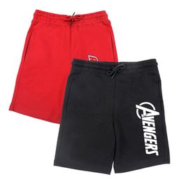 Marvel by Wear Your Mind Boys Red & Black Pack of 2 Printed Cotton Shorts-3