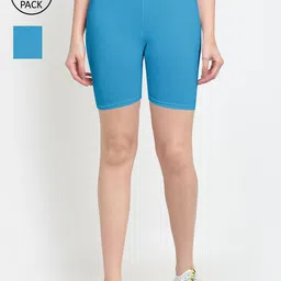 GRACIT Women Pack of 2 Blue Biker Shorts-image-39