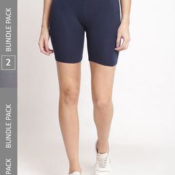 Jinfo Women Pack of 2 Mid Rise Cotton Cycling Sports Shorts-picture-7