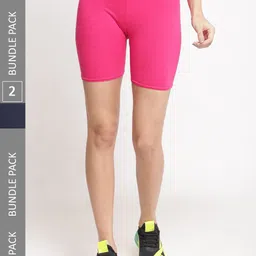 Jinfo Women Pack of 2 Cotton Cycling Shorts-picture-16