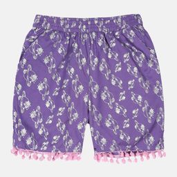 KiddoPanti Girls Conversational Printed Shorts-image-87